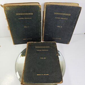 3 Volume Set PORTFOLIO OF DERMOCHROMES Jacobi-Pringle 1905-06 Leather Antique